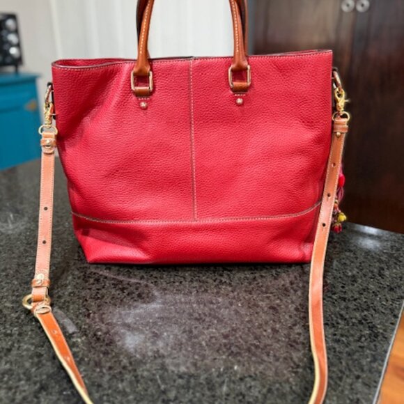 Dooney & Bourke Pebble Grain Leather Tote – Red – Large – Crossbody + Dust Bag - Picture 2 of 9